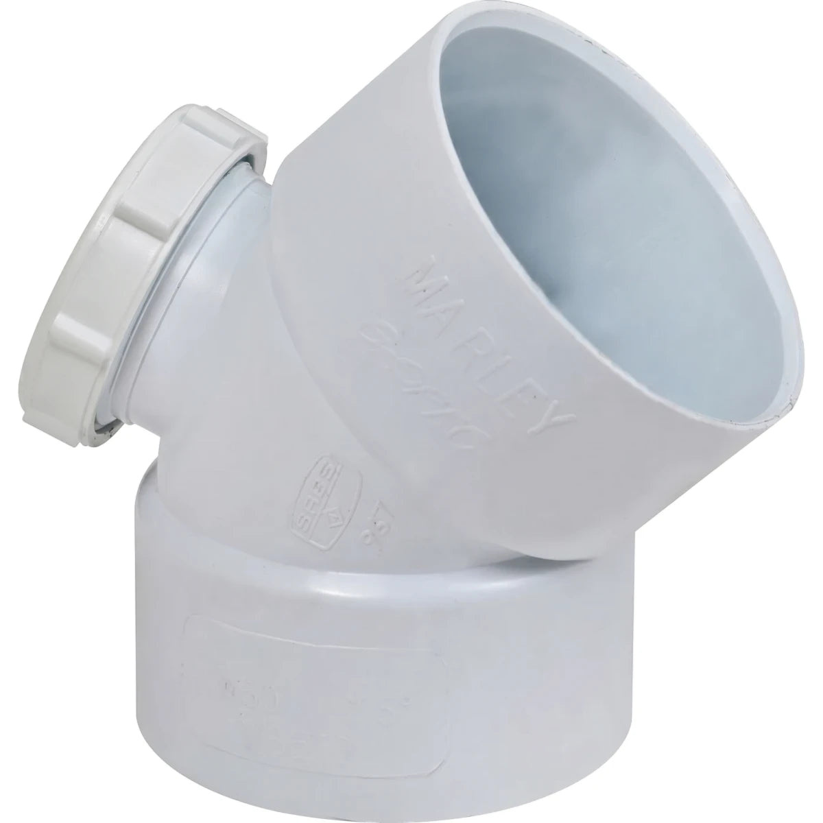 KonstruktIt PVC Soil & Vent Bend 50mm x 45°, Inspection Eye
