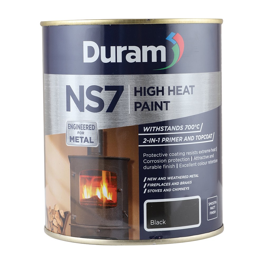 Duram NS7 High Heat Paint, Black – 1L