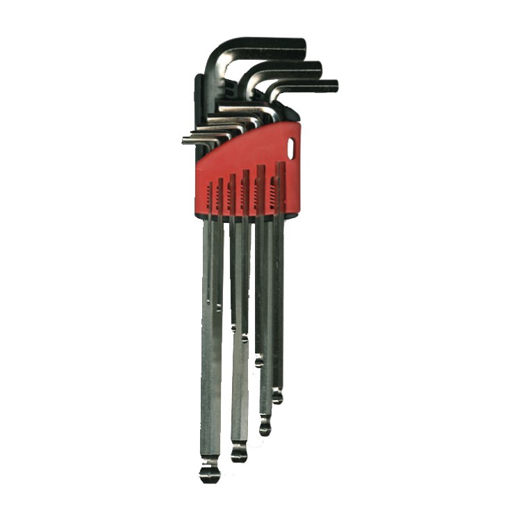 Qualitools Allen Key Set, 9 Piece, Ball End Long