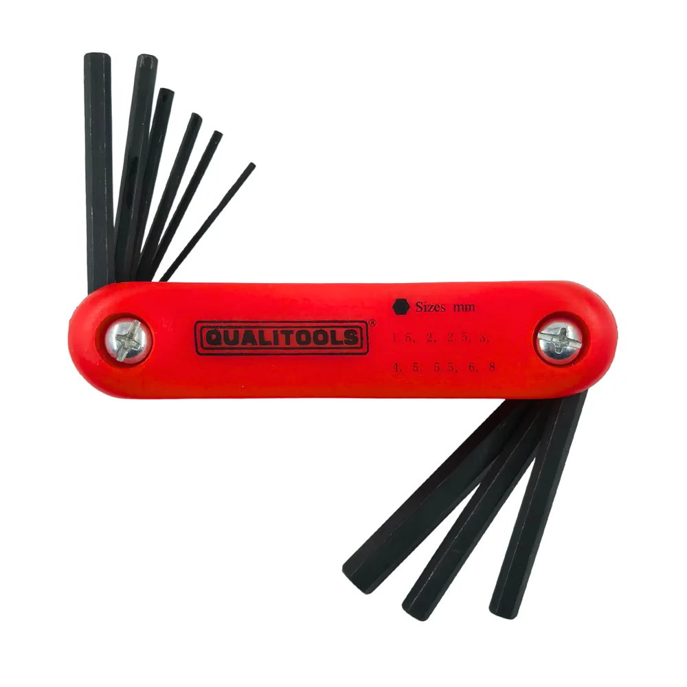 Qualitools Folding Allen Key Set 9 Piece Red