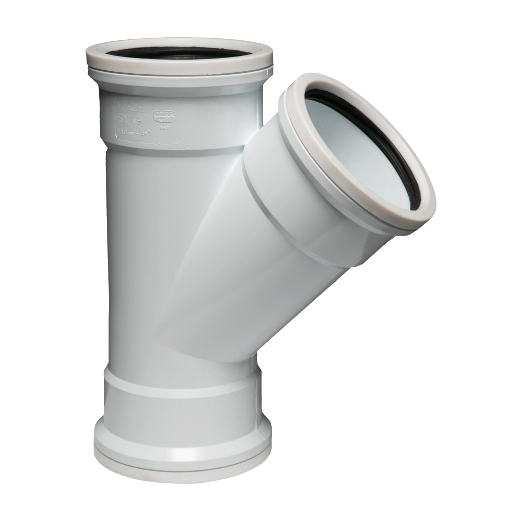 KonstruktIt PVC Soil & Vent Junction 110mm x 45°, Plain